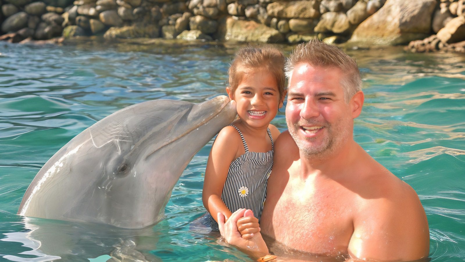 Dolphin Encounter Curacao dolphin kiss