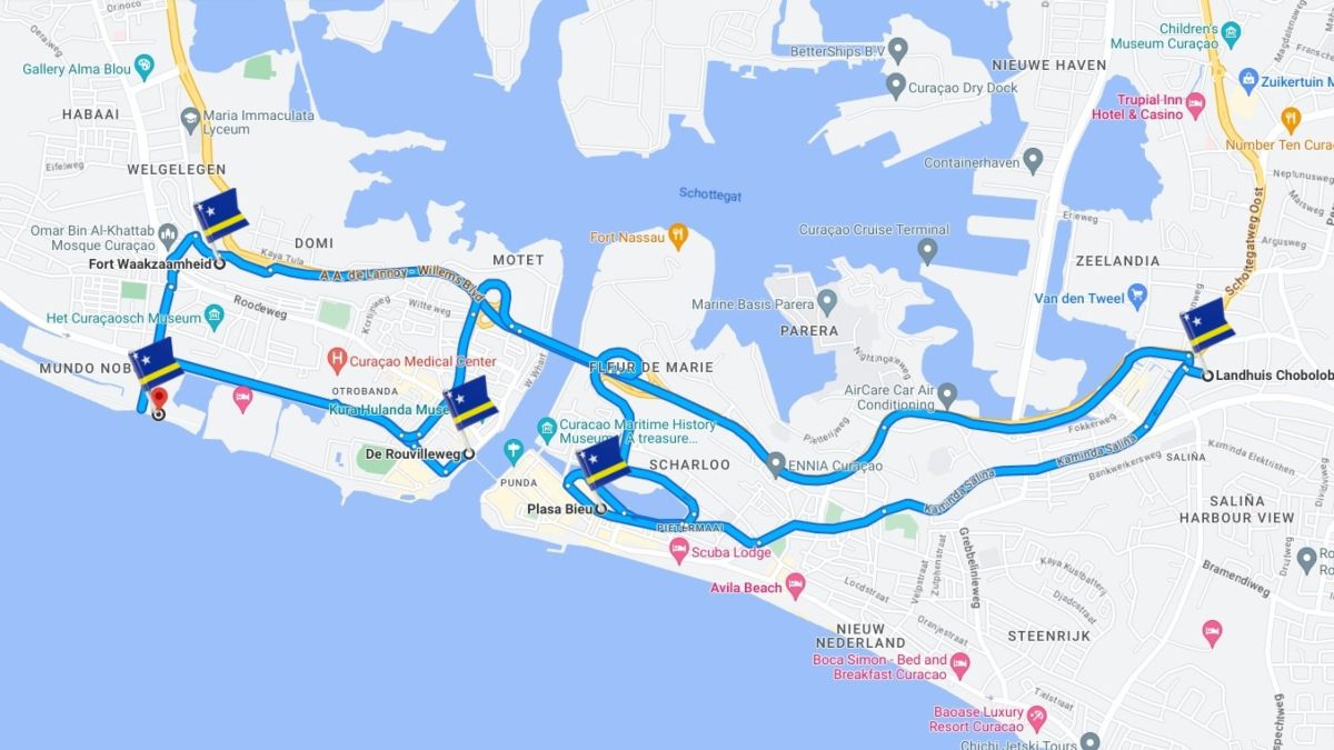 Bus tour | Ontdek Willemstad 4 Bustour Discover Curacao route met 5 stops