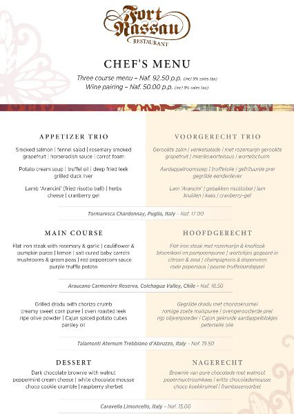 Kerstdiner op Curacao 5 Kerst 2023 Curacao Fort Nassau diner