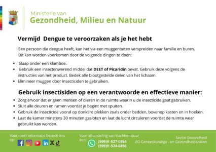 Dengue op Curacao 13 Dengue Curacao | Vermijd verspreiding