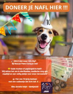 Caribische Gulden 25 Rescue Paws Curacao oude guldens inleveren